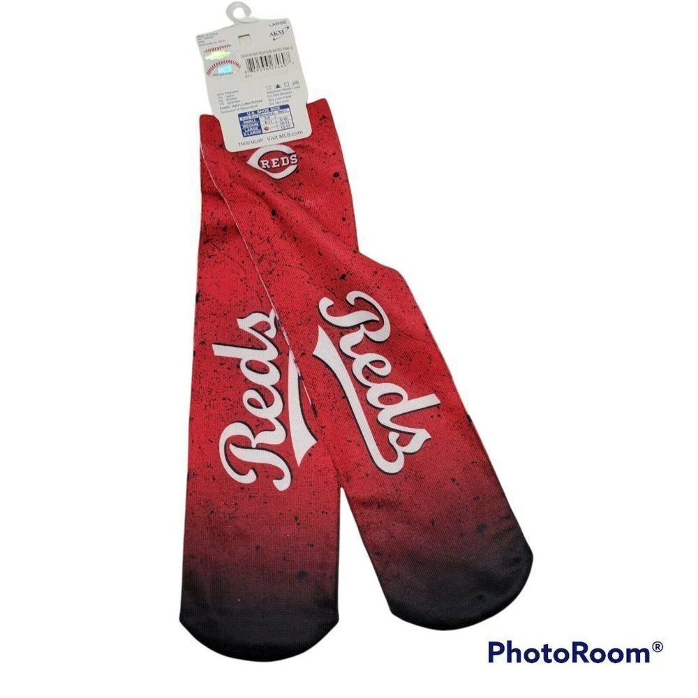 Cincinnati Reds Socks Mens Size Large 10-13 Baseball MLB Sublimated Team NEW‎ - Picture 2 of 10